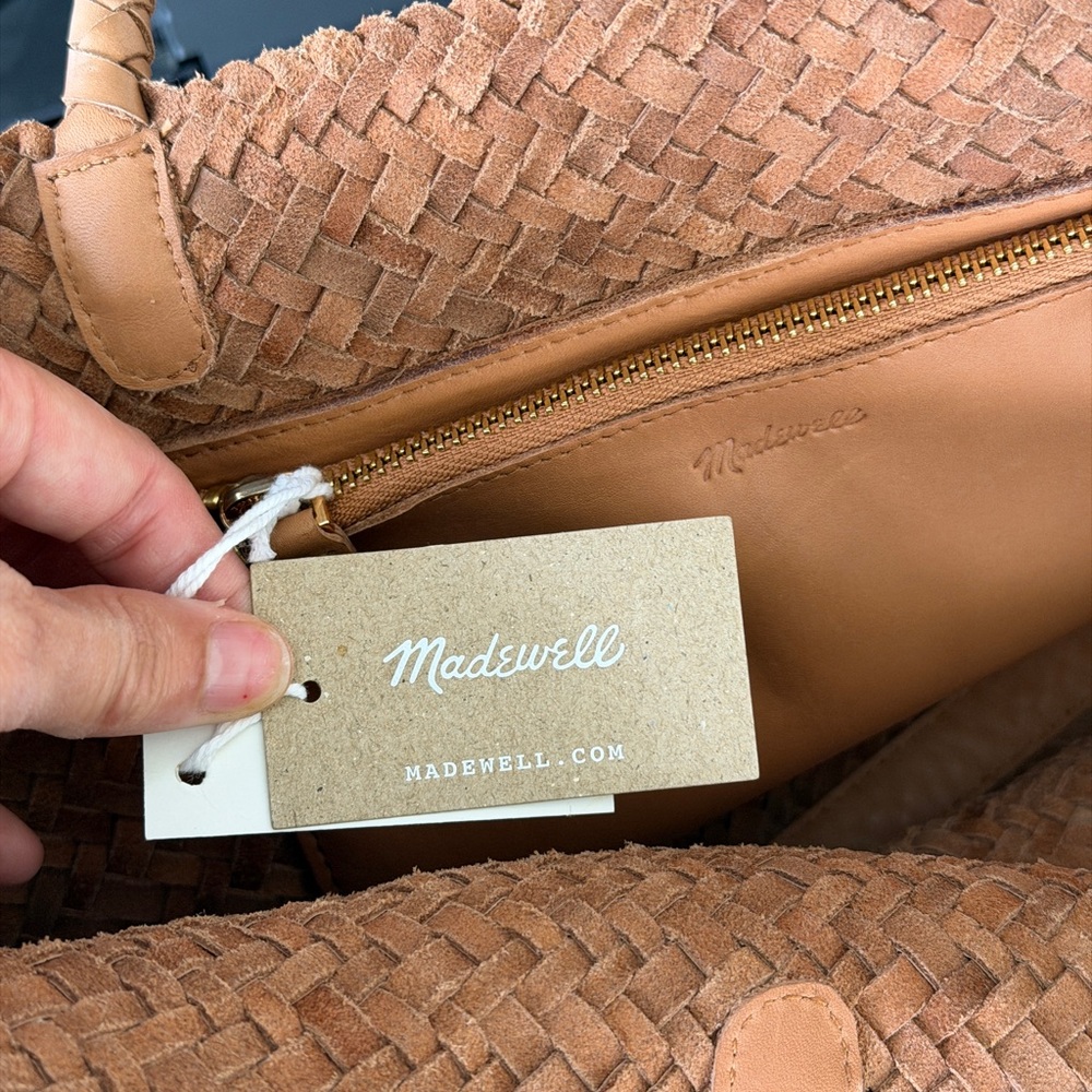 Madewell Tan Woven Leather Tote Bag - Picture 2 of 6